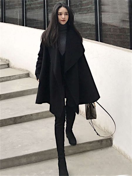 2021cloaks, windbreaker, women's middle length, autumn and winter 2021, fashionable, small temperament, woolen coat, Tan;black
2021cloaks, windbreaker, women's middle length, autumn and winter 2021, fashionable, small temperament, woolen coat, Tan;black