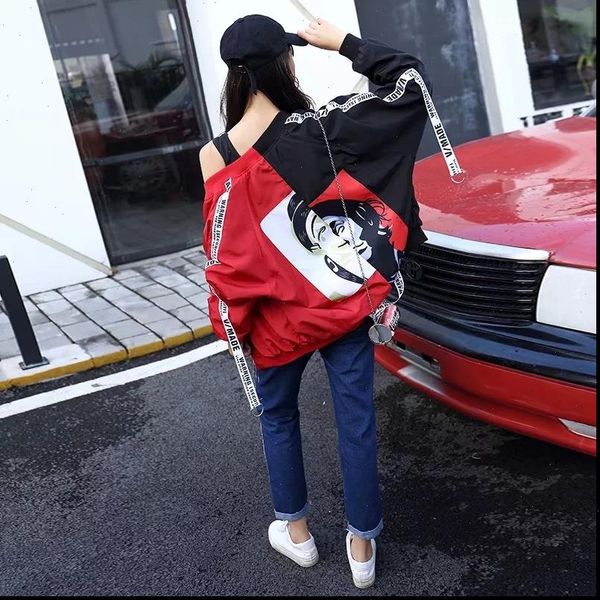 fashion hip hop style bomber jacket harajuku pilot street printing panelled color coat female basic loose outwear, Black;brown
fashion hip hop style bomber jacket harajuku pilot street printing panelled color coat female basic loose outwear, Black;brown