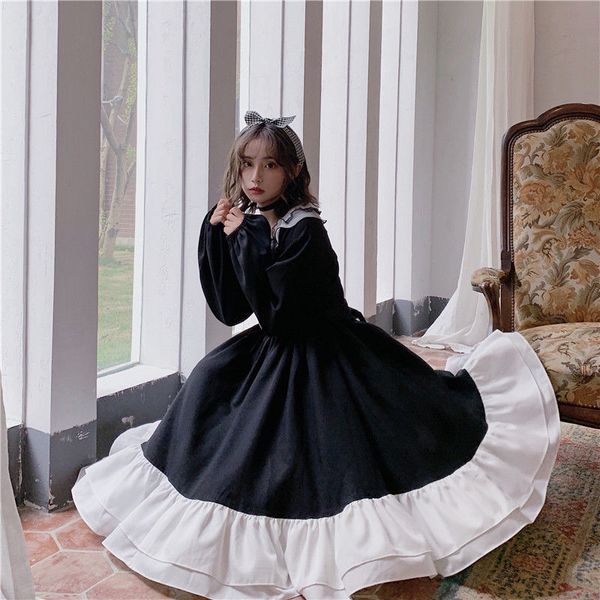 spring goth dress women elegant lack patchwork japanese party midi dress female high street vintage korean dress women, Black;gray
spring goth dress women elegant lack patchwork japanese party midi dress female high street vintage korean dress women, Black;gray