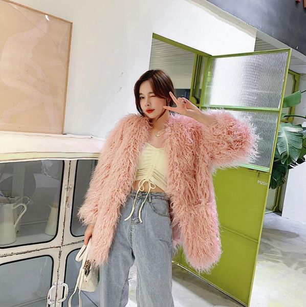 2019 green faux sheep fur coat 4 inches long hairy long sleeve shaggy outwear women autumn winter jacket stay warm coat, Black
2019 green faux sheep fur coat 4 inches long hairy long sleeve shaggy outwear women autumn winter jacket stay warm coat, Black