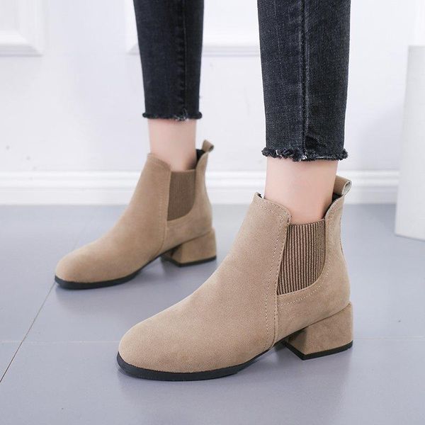 boots 2021 spring and autumn thick comfortable mid-heel ankle simple fashionable women's, Black
boots 2021 spring and autumn thick comfortable mid-heel ankle simple fashionable women's, Black