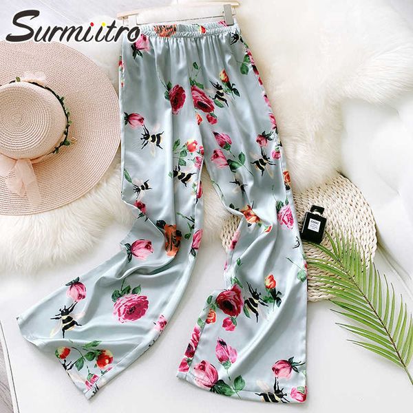 surmiitro summer stian fashion long wide leg pants women korean style rose floral print high waist trousers female 210712, Black;white
surmiitro summer stian fashion long wide leg pants women korean style rose floral print high waist trousers female 210712, Black;white