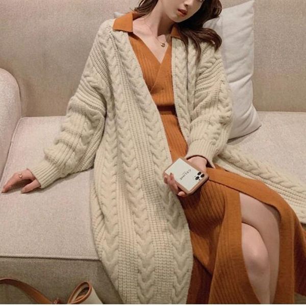women's knits & tees elegant knit cardigan women autumn winter office lady loose knitwear outerwear medium long female coats sweater th, White
women's knits & tees elegant knit cardigan women autumn winter office lady loose knitwear outerwear medium long female coats sweater th, White