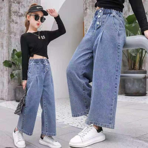 jeans girls' wide-leg pants spring and autumn clothes 2021 jeans, western style loose, big children's outer, Blue
jeans girls' wide-leg pants spring and autumn clothes 2021 jeans, western style loose, big children's outer, Blue