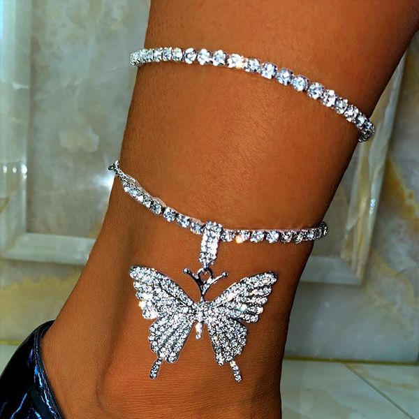 anklets dazzling crystal butterfly ankle bracelet for women gold silver color layered iced out chain female summer foot jewelry, Red;blue
anklets dazzling crystal butterfly ankle bracelet for women gold silver color layered iced out chain female summer foot jewelry, Red;blue