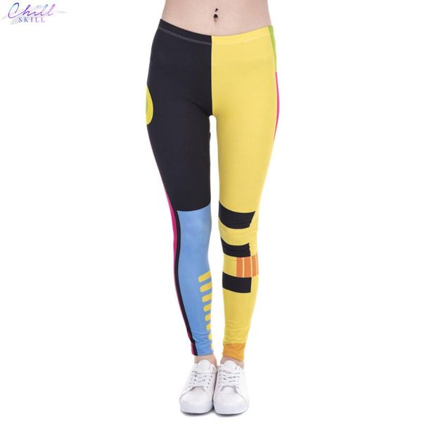 women's leggings chill skill fashion women simple geometry splicing printing leggins fitness legging high waist woman pants, Black
women's leggings chill skill fashion women simple geometry splicing printing leggins fitness legging high waist woman pants, Black