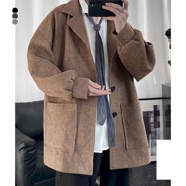 men's jackets fonekie woolen coat mid-length style loose and handsome jacket autumn 2021 korean trendy all-match windbreaker men, Black;brown
men's jackets fonekie woolen coat mid-length style loose and handsome jacket autumn 2021 korean trendy all-match windbreaker men, Black;brown
