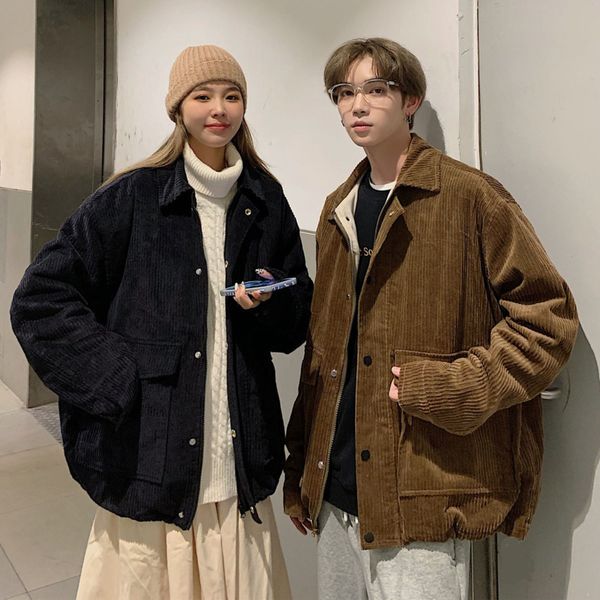 2021 New Winter Cotton Thick Corduroy Jacket Men's Warm Fashion Retro Casual Short Men Wild Loose Korean Couple Coat Mens Clothes Ak7u, Black
2021 New Winter Cotton Thick Corduroy Jacket Men's Warm Fashion Retro Casual Short Men Wild Loose Korean Couple Coat Mens Clothes Ak7u, Black