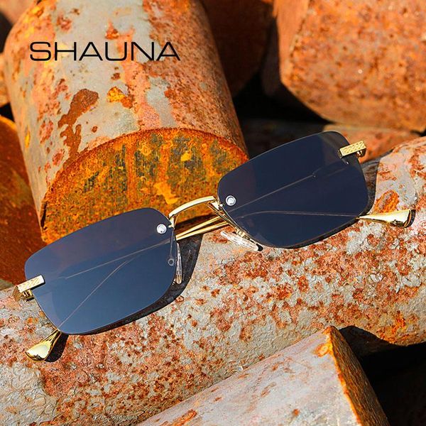 sunglasses shauna fashion rimless women gradent brand designer trending men small rectangle shades uv400, White;black
sunglasses shauna fashion rimless women gradent brand designer trending men small rectangle shades uv400, White;black