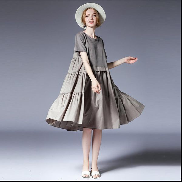 women plus size dresses casual loose gauffer elegant dress large size ladies crew neck high waist fashion sleeve dresses, Black;gray
women plus size dresses casual loose gauffer elegant dress large size ladies crew neck high waist fashion sleeve dresses, Black;gray
