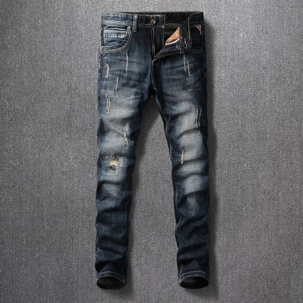 2021 new italian style fashion men jeans vintage designer slim fit ripped denim cotton trousers streetwear retro black blue hip hop pants f1
2021 new italian style fashion men jeans vintage designer slim fit ripped denim cotton trousers streetwear retro black blue hip hop pants f1