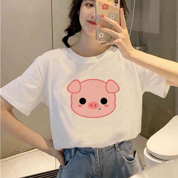 short sved and sketch pig footprints for women, korean fashion , oversized, wear, women's t-shirts, White
short sved and sketch pig footprints for women, korean fashion , oversized, wear, women's t-shirts, White