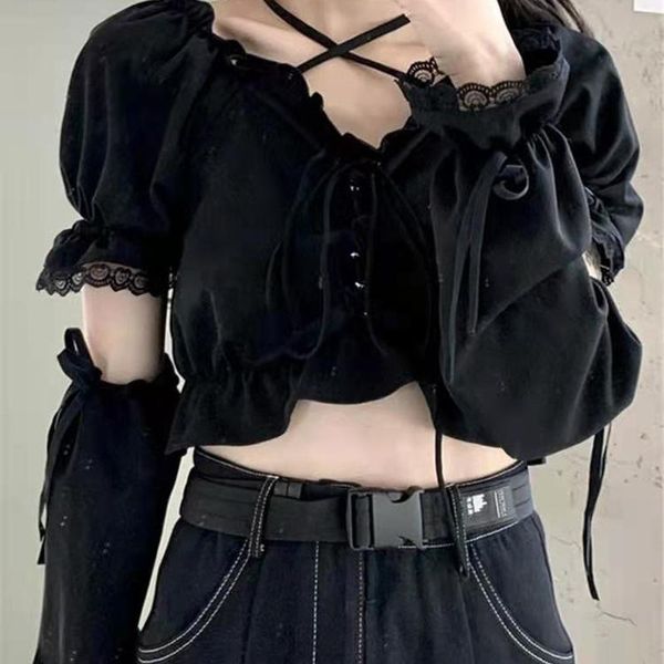 women's blouses & shirts matsumoto mourning shoulder short 2021 spring korean version slim drawstring off sleeve t-shirt, White
women's blouses & shirts matsumoto mourning shoulder short 2021 spring korean version slim drawstring off sleeve t-shirt, White