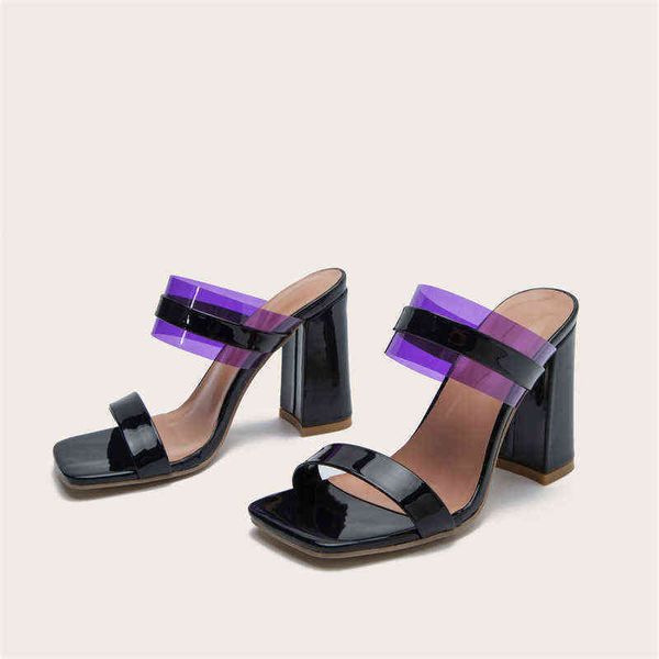 slippers beach designer 2022 summer new retro color matching high heels square t, Black
slippers beach designer 2022 summer new retro color matching high heels square t, Black