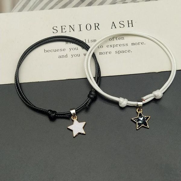 charm bracelets 2 pcs/set fashion couple black white rope stars bracelet for women and men paired gifts lovers, Golden;silver
charm bracelets 2 pcs/set fashion couple black white rope stars bracelet for women and men paired gifts lovers, Golden;silver