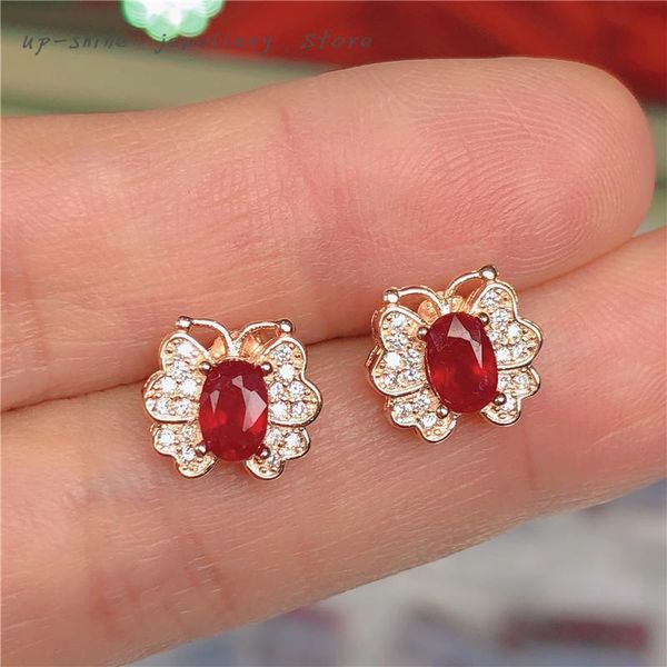 stud women's 925 silver inlaid ruby earrings, exquisite workmanship, simple and lovely design, Golden;silver
stud women's 925 silver inlaid ruby earrings, exquisite workmanship, simple and lovely design, Golden;silver