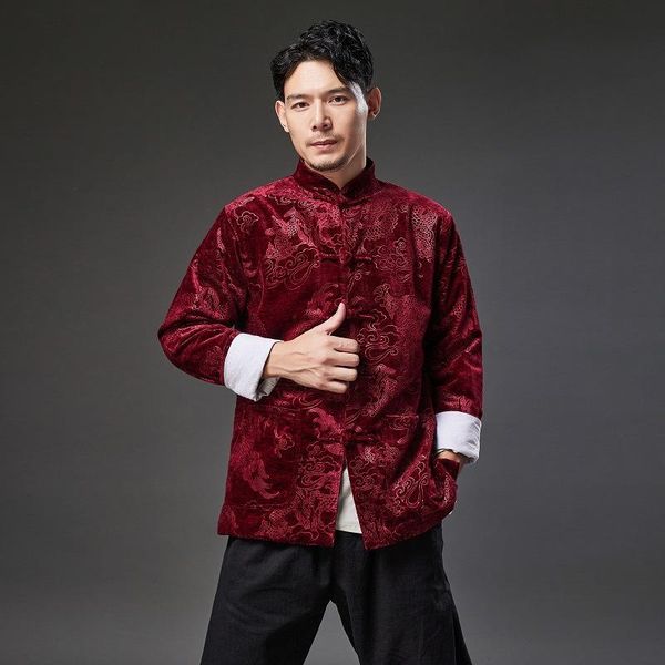 ethnic clothing traditional chinese stand collar dragon pattern hanfu red black blue tang suit men cheongsam
ethnic clothing traditional chinese stand collar dragon pattern hanfu red black blue tang suit men cheongsam