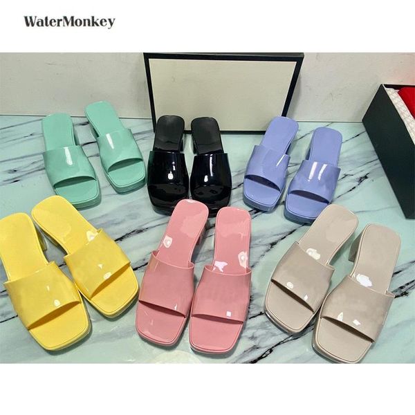 women rubber platform sandals chunky sole square open toe heel shoes summer, Black 
women rubber platform sandals chunky sole square open toe heel shoes summer, Black
