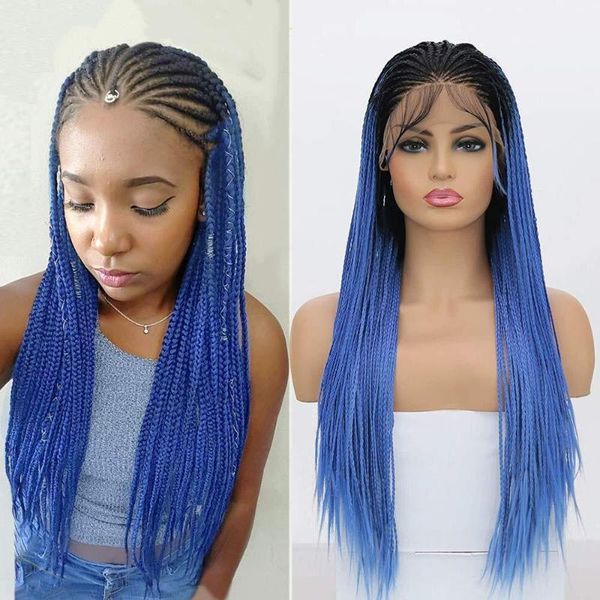 synthetic wigs rongduoyi long ombre lace front for women two tone blue braided box braids high temperature cosplay wig, Black
synthetic wigs rongduoyi long ombre lace front for women two tone blue braided box braids high temperature cosplay wig, Black
