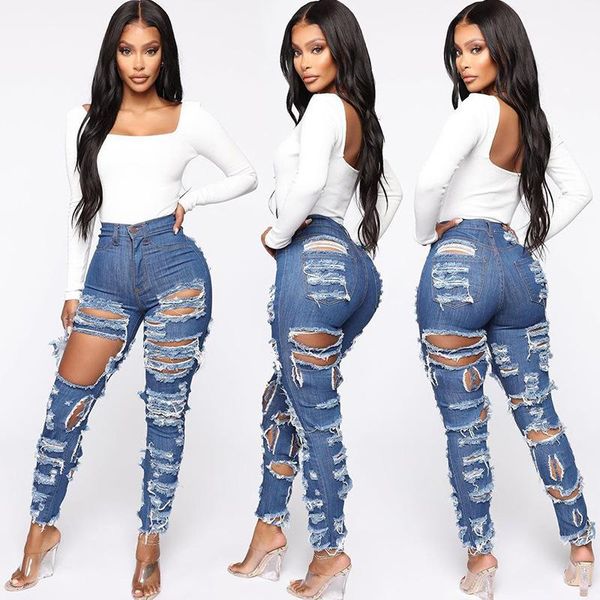 women's jeans fashion woman ripped high waist stretch denim pencil pants street trendy slim drop, Blue
women's jeans fashion woman ripped high waist stretch denim pencil pants street trendy slim drop, Blue