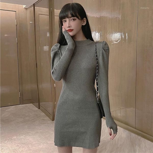 casual dresses sutimine knitting bodycon sweater dress o-neck long puff sleeve jumper slimming waist, Black;gray
casual dresses sutimine knitting bodycon sweater dress o-neck long puff sleeve jumper slimming waist, Black;gray