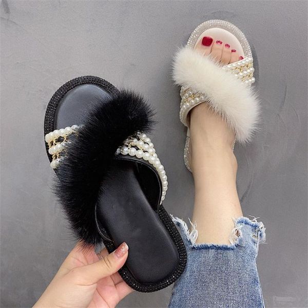 slippers diamond pearl mink hair for women wear fashion 2021 summer fairy flat bottom hairy casual sandal, Black
slippers diamond pearl mink hair for women wear fashion 2021 summer fairy flat bottom hairy casual sandal, Black