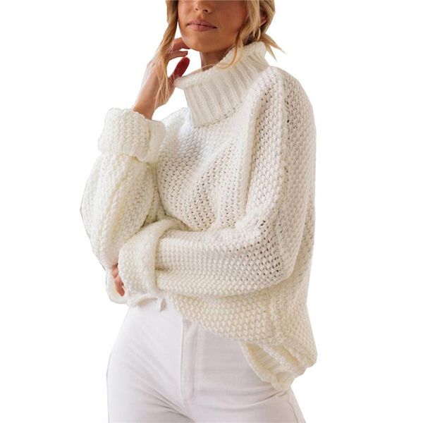 women autumn winter sweater casual style solid color long sleeve high collar knitwear loose sweater womens clothing sweaters, White;black
women autumn winter sweater casual style solid color long sleeve high collar knitwear loose sweater womens clothing sweaters, White;black