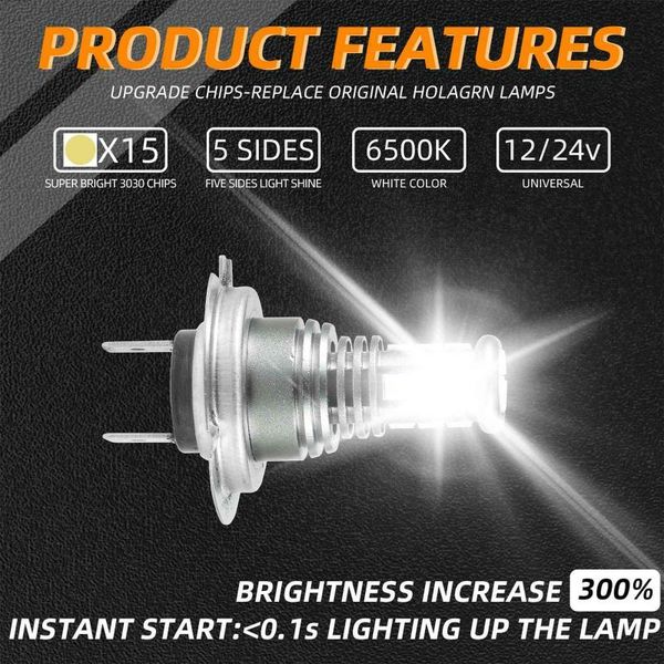 emergency lights waterproof led 12v / 24v 2x 52000lm 6500k accessories conversion