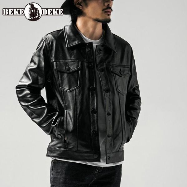 men's leather & faux brand mens genuine sheepskin jacket high street vintage single breasted outerwear fashion black moto biker short c
men's leather & faux brand mens genuine sheepskin jacket high street vintage single breasted outerwear fashion black moto biker short c