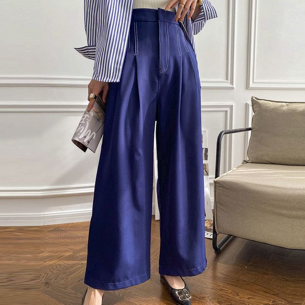 2021 new spring high waist women wide leg casual female trousers outwear ankle length stright pants btrm, Black;white
2021 new spring high waist women wide leg casual female trousers outwear ankle length stright pants btrm, Black;white