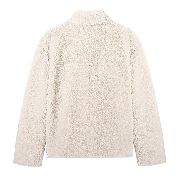 2021 autumn winter double-face faux lamb fur jacket ivory vintage women long sleeve furry single-breasted coat short outerwear, Black
2021 autumn winter double-face faux lamb fur jacket ivory vintage women long sleeve furry single-breasted coat short outerwear, Black