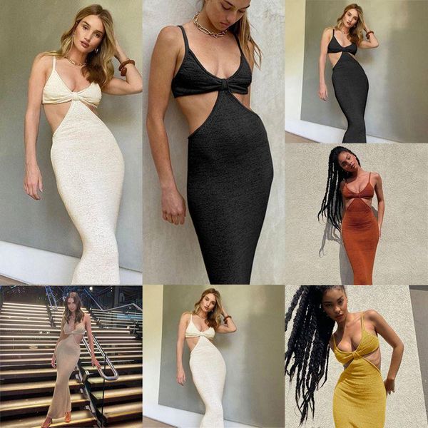 casual dresses hollow out party eye-catching knitted maxi women solid v neck backless elegant cut wrap spaghetti strap dress, Black;gray
casual dresses hollow out party eye-catching knitted maxi women solid v neck backless elegant cut wrap spaghetti strap dress, Black;gray
