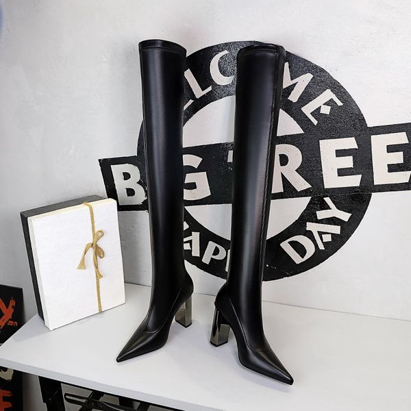 boots bota cano alto de couro feminina, calçado feminino fino na altura do joelho quente para o outono e inverno w2b1, Black
boots bota cano alto de couro feminina, calçado feminino fino na altura do joelho quente para o outono e inverno w2b1, Black