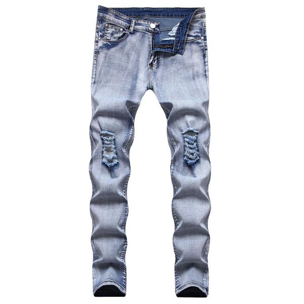 men's jeans vintage blue skinny men fashion knee ripped hole distressed stretch man casual tassel denim pencil pants streetwear
men's jeans vintage blue skinny men fashion knee ripped hole distressed stretch man casual tassel denim pencil pants streetwear
