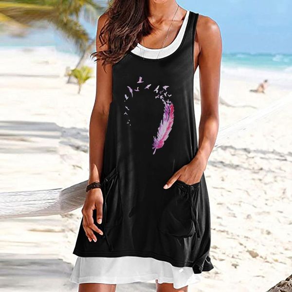 casual dresses vintage printed fake two piece pocket dress women o neck knee-length a-line loose splice summer 40#, Black;gray
casual dresses vintage printed fake two piece pocket dress women o neck knee-length a-line loose splice summer 40#, Black;gray