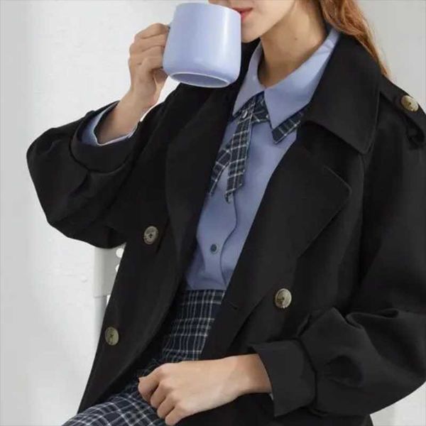 women's trench coats windbreaker jacket female mid-length spring and autumn coat casual 2021, Tan;black
women's trench coats windbreaker jacket female mid-length spring and autumn coat casual 2021, Tan;black