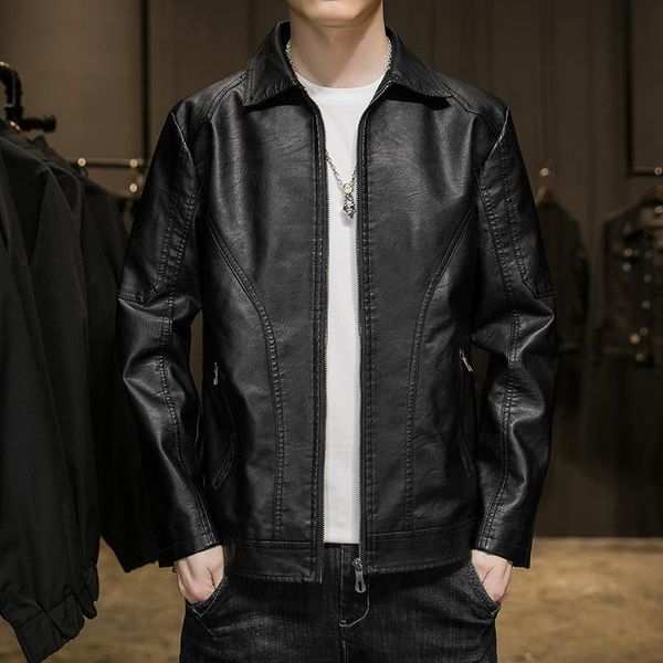 men's jackets fall 2021 leather jacket national fashion handsome loose student motorcycle clothing black with a turn-down collar coat, Black;brown
men's jackets fall 2021 leather jacket national fashion handsome loose student motorcycle clothing black with a turn-down collar coat, Black;brown