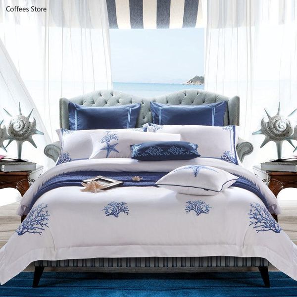 bedding sets chic embroidery on white duvet cover set egyptian cotton soft el bed king size 4/6/9pcs
bedding sets chic embroidery on white duvet cover set egyptian cotton soft el bed king size 4/6/9pcs