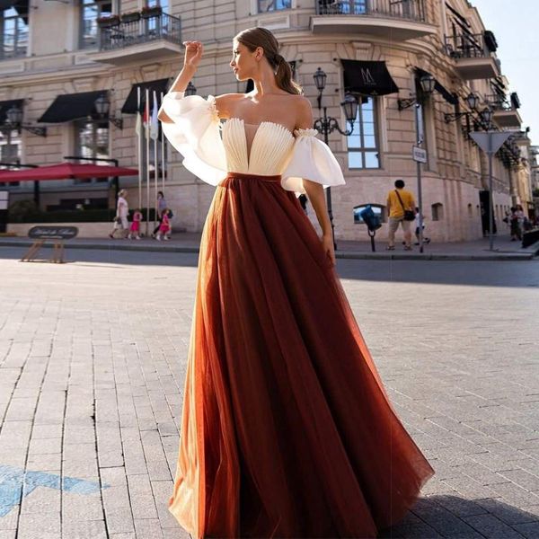 party dresses elegant special occasion evening strapless flared sleeves a line long prom dress with tulle skirt 2021, White;black
party dresses elegant special occasion evening strapless flared sleeves a line long prom dress with tulle skirt 2021, White;black