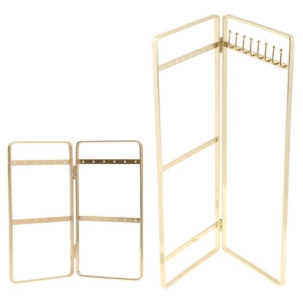 2-panel jewelry organizer, metal holder, foldable hanger, portable display rack for earrings, necklaces 211014, Black;white
2-panel jewelry organizer, metal holder, foldable hanger, portable display rack for earrings, necklaces 211014, Black;white