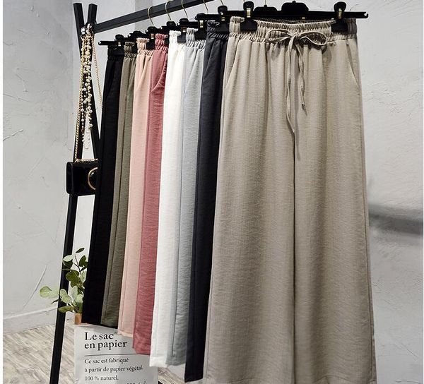 women's pants & capris women spring cotton linen 2021 pockets trousers casual solid color vintage plus size, Black;white 
women's pants & capris women spring cotton linen 2021 pockets trousers casual solid color vintage plus size, Black;white