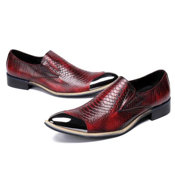 dress shoes british style mens business casual pointed leather personality fish pattern stitching metal head trend, Black
dress shoes british style mens business casual pointed leather personality fish pattern stitching metal head trend, Black