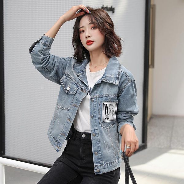 women's jackets 2021 solid turn-down collar jean jacket women casual blue fashion coats female outwear denim feminine plus size s-3xl, Black;brown
women's jackets 2021 solid turn-down collar jean jacket women casual blue fashion coats female outwear denim feminine plus size s-3xl, Black;brown