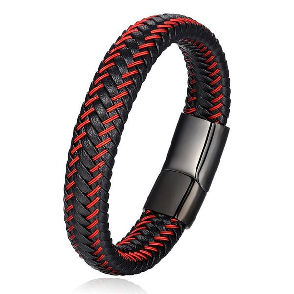 link, chain stainless steel pu leather rope bracelet braided red black for men cowhide jewelry
link, chain stainless steel pu leather rope bracelet braided red black for men cowhide jewelry