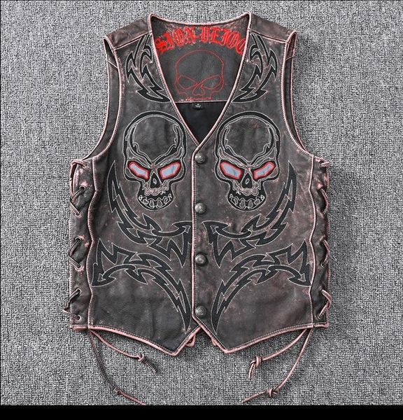 men's leather & faux .wholesales.quality yrskull genuine coat,biker vintage clothes.skeleton motorcycle vest, Black
men's leather & faux .wholesales.quality yrskull genuine coat,biker vintage clothes.skeleton motorcycle vest, Black