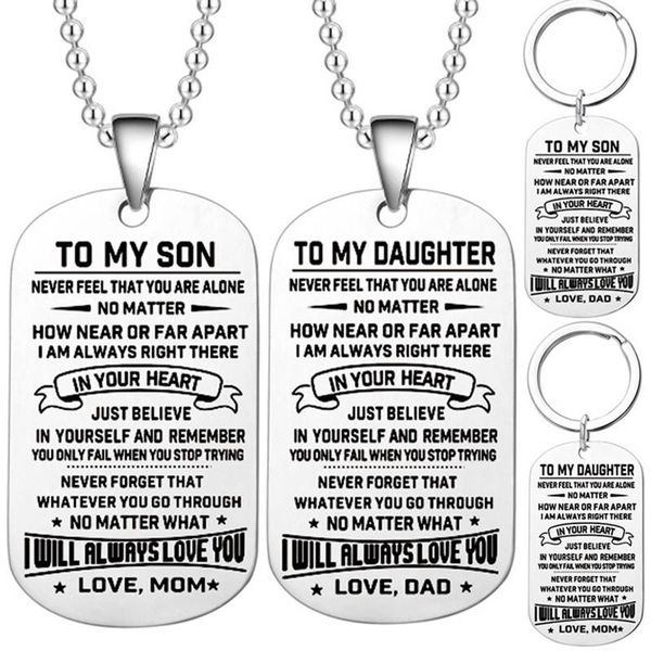 chains dog tags pendant necklace family jewelry to my son daughter we love you dad mom military army cards, Silver
chains dog tags pendant necklace family jewelry to my son daughter we love you dad mom military army cards, Silver