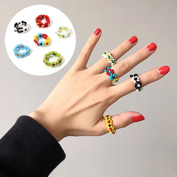 korea trendy colorful rice beaded geometric rings hand painted round ring for women party jewelry 2021 summer, Silver
korea trendy colorful rice beaded geometric rings hand painted round ring for women party jewelry 2021 summer, Silver