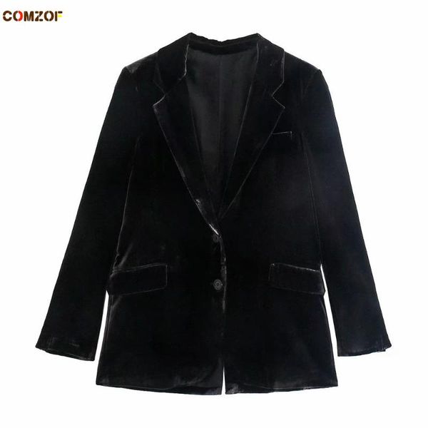 women's suits & blazers autumn winter women blazer black velvet vintage coats long sleeve fashion solid clothing jackets chaqueta muje, White;black
women's suits & blazers autumn winter women blazer black velvet vintage coats long sleeve fashion solid clothing jackets chaqueta muje, White;black