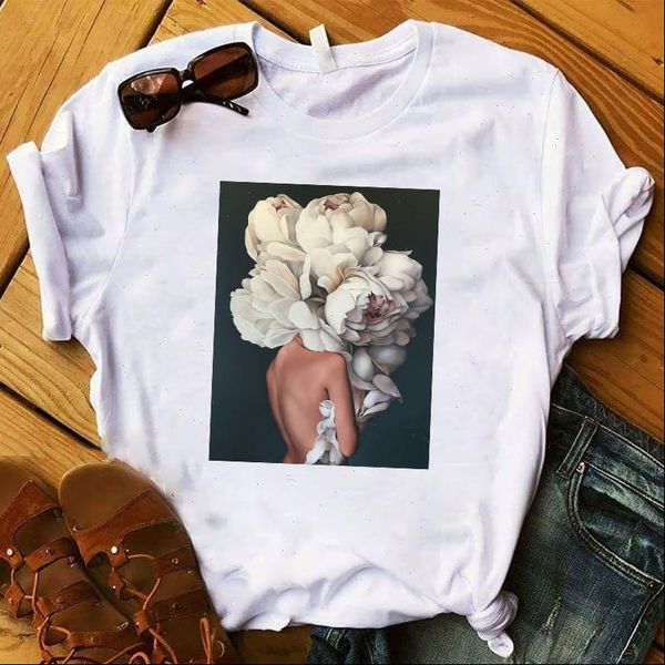 women lady t shirt art painting modern floral printed tshirt ladies tee shirt women female clothes graphic t shirt, White
women lady t shirt art painting modern floral printed tshirt ladies tee shirt women female clothes graphic t shirt, White