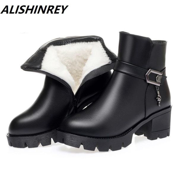boots alishinrey women ankle platform 2021 genuine leather wool warm winter large size fashion, Black
boots alishinrey women ankle platform 2021 genuine leather wool warm winter large size fashion, Black